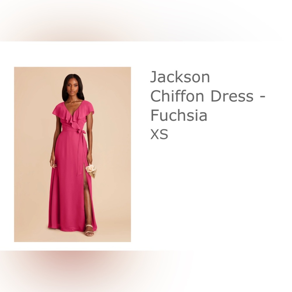 Birdy Grey - Jackson Chiffon Bridesmaids Dress in Fuscia